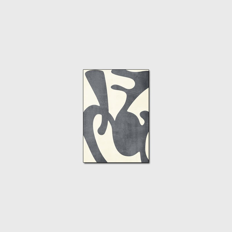 Simple modern versatile geometric monochrome black and white imitation cashmere living room floor mat - Korvel