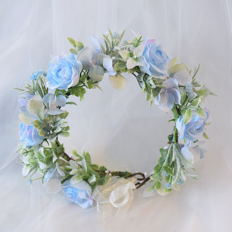 Mori Flower Bridal headdress garland modeling headdress photo wedding dress hair accessories Bridesmaid accessories holiday head - Korvel