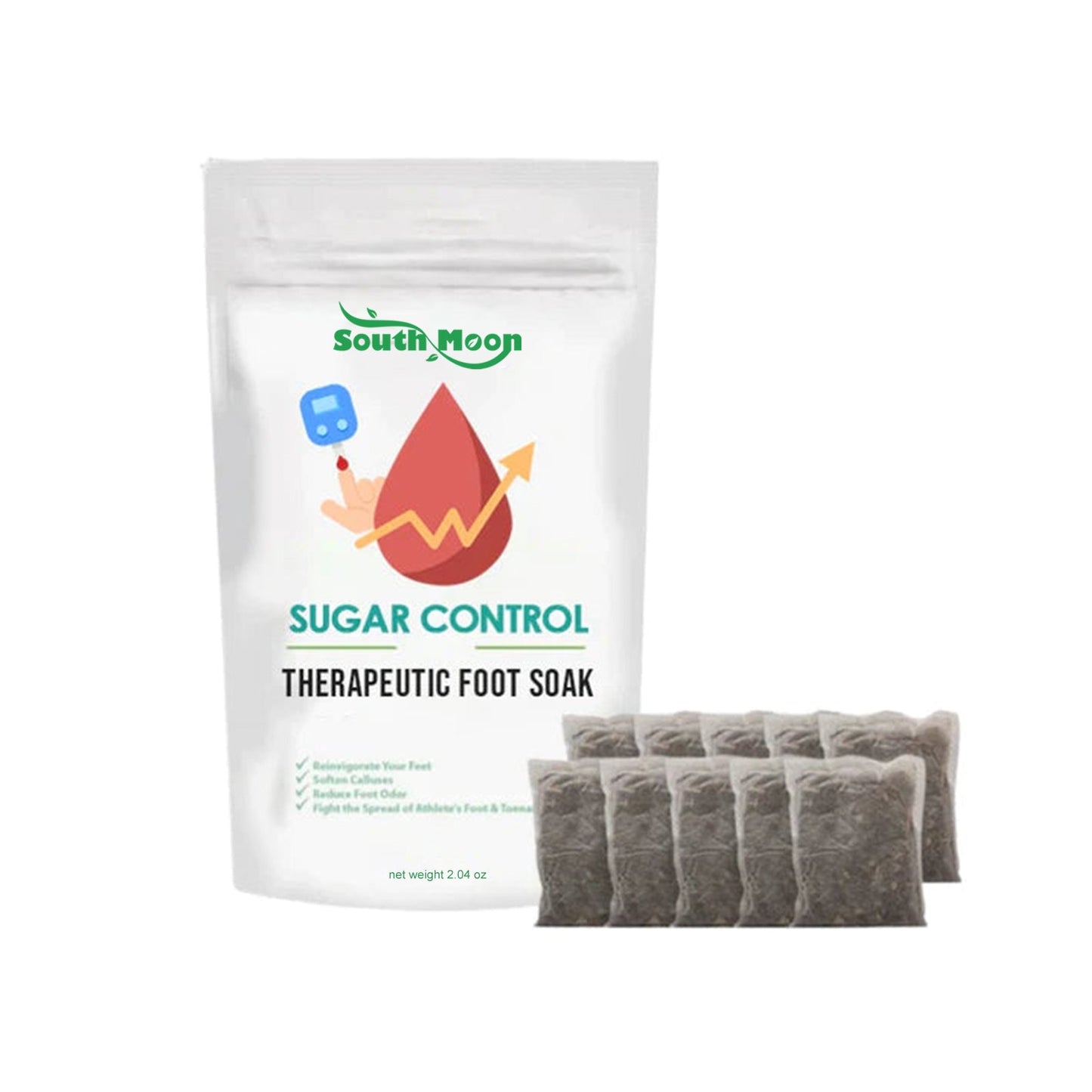 Sugar Control Therapeutic Foot Soak, Cleansing And Moisturizing Foot Skin Relieve Physical Discomfort Foot Bath Bag - Korvel