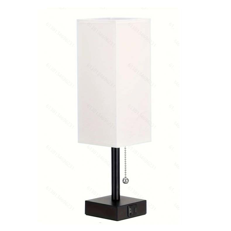 Linen 90 square desk lamp zipper switch three color temperature variable light A+C USB charging - Korvel