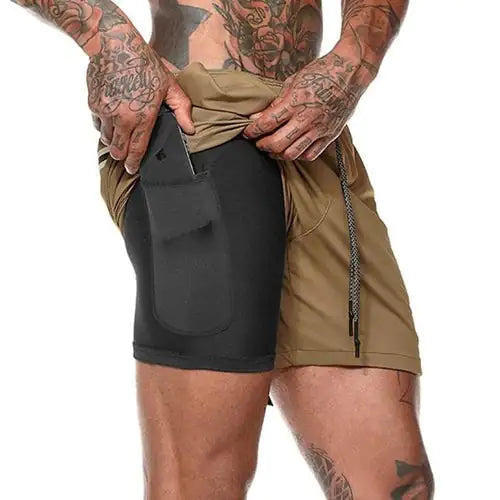 Shorts de course 2-en-1 pour hommes pour un mode de vie actif