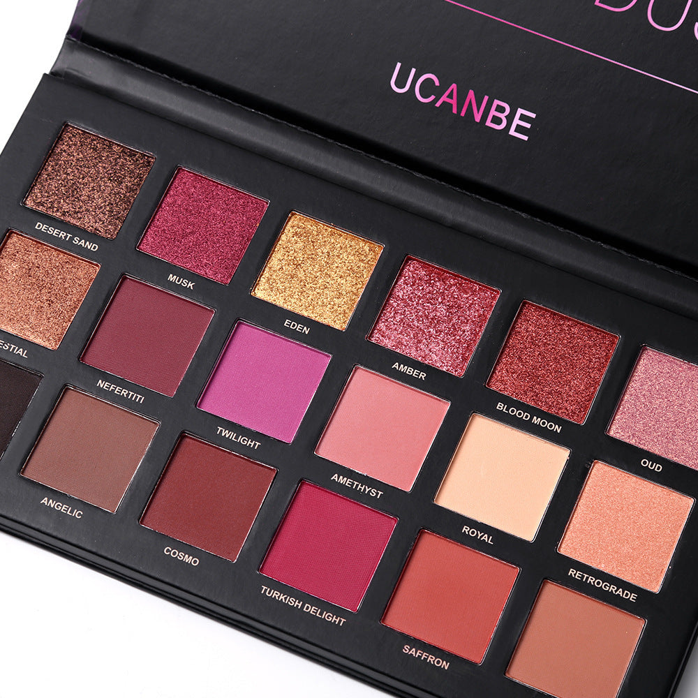 Ucanbe New 18 color rose gold eye shadow plate huda desert plate mashed potatoes Mermaid Ji Jin eye shadow makeup - Korvel