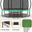 12FT Recreational Kids Trampoline with Safety Enclosure Net & Ladder, Outdoor Recreational Trampolines - Korvel