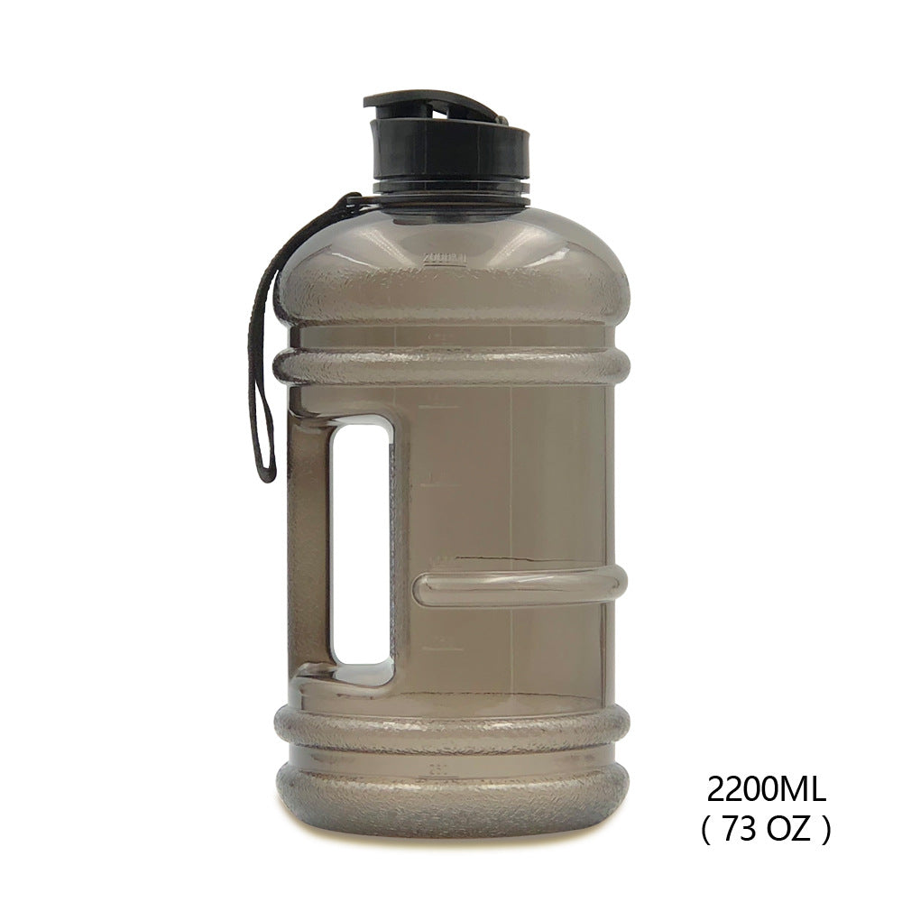 2.2L Gym Large Capacity PETG Sports Bottle Plastic Dumbbell Water Bottle Portable Bucket Cup - Korvel