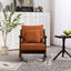 woven fabric Mid Century Modern Accent Chairs Comfy Upholstered Glider Arm Chair with Solid Wood for Living Room Bedroom Balcony - Korvel