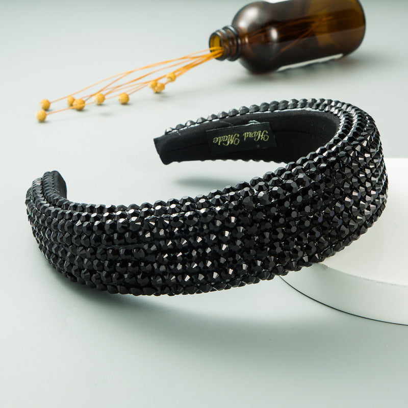 Premium Wide Brimmed Headdress with Rhinestones