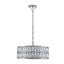 Modern crystal drum pendant light, 6-light pendant light, with silver metal frame (excluding light bulb) - Korvel