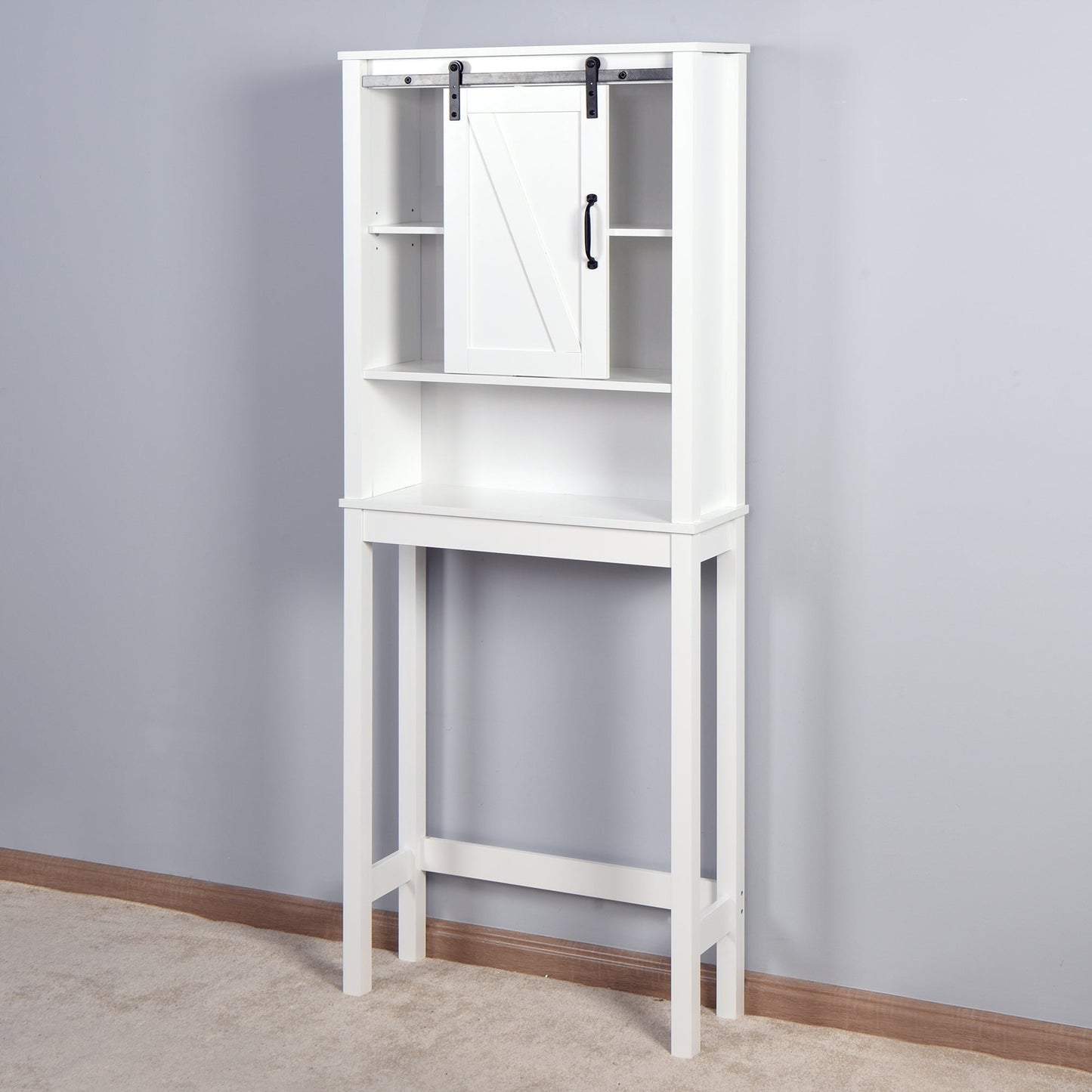 Elegant Over-the-Toilet Storage Cabinet with Adjustable Shelves