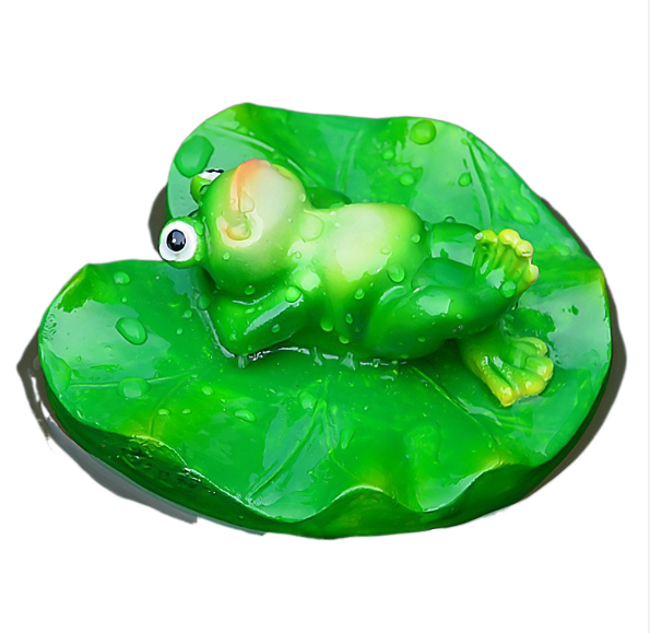 Floating Frog and Fish Pond Scenery Water Surface Decoration Water Fountain Resin - Korvel