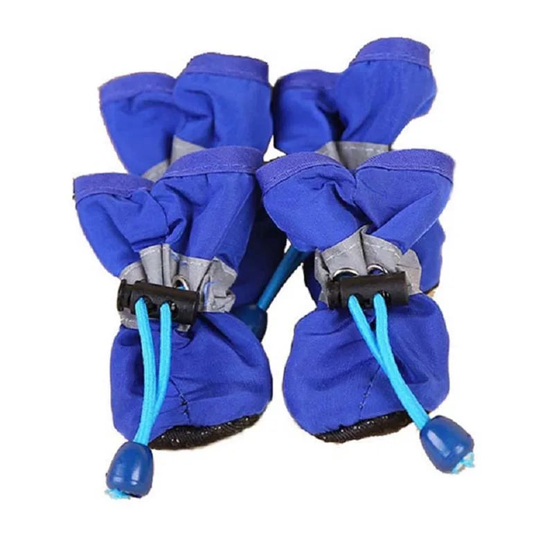 New 4pcs Pet Dog Shoes Anti-slip Rain Snow Boot Thick Warm For  Small Cats Dogs Puppy Dog Socks Booties - Korvel