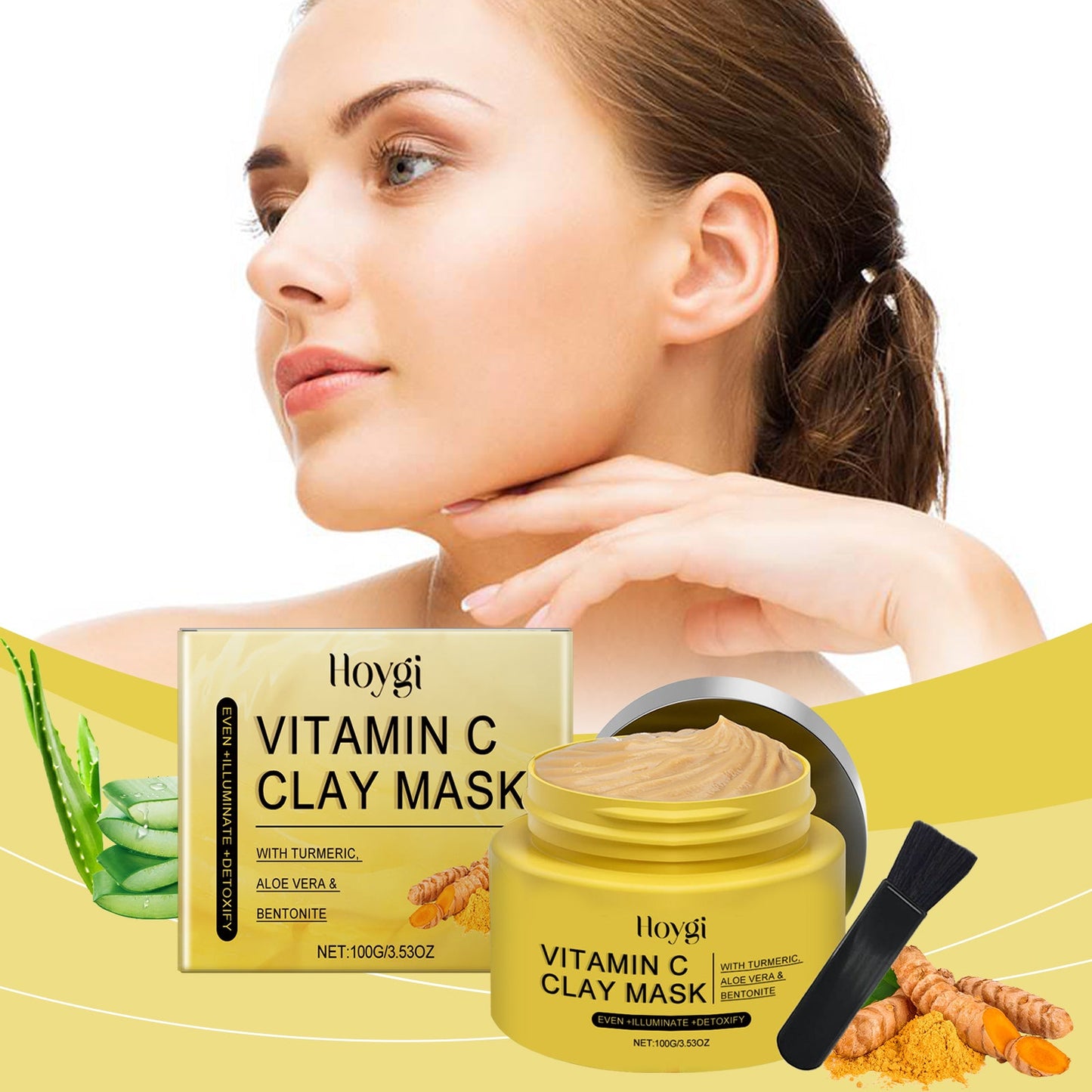 Mascarilla de barro de vitamina C y cúrcuma para una piel radiante