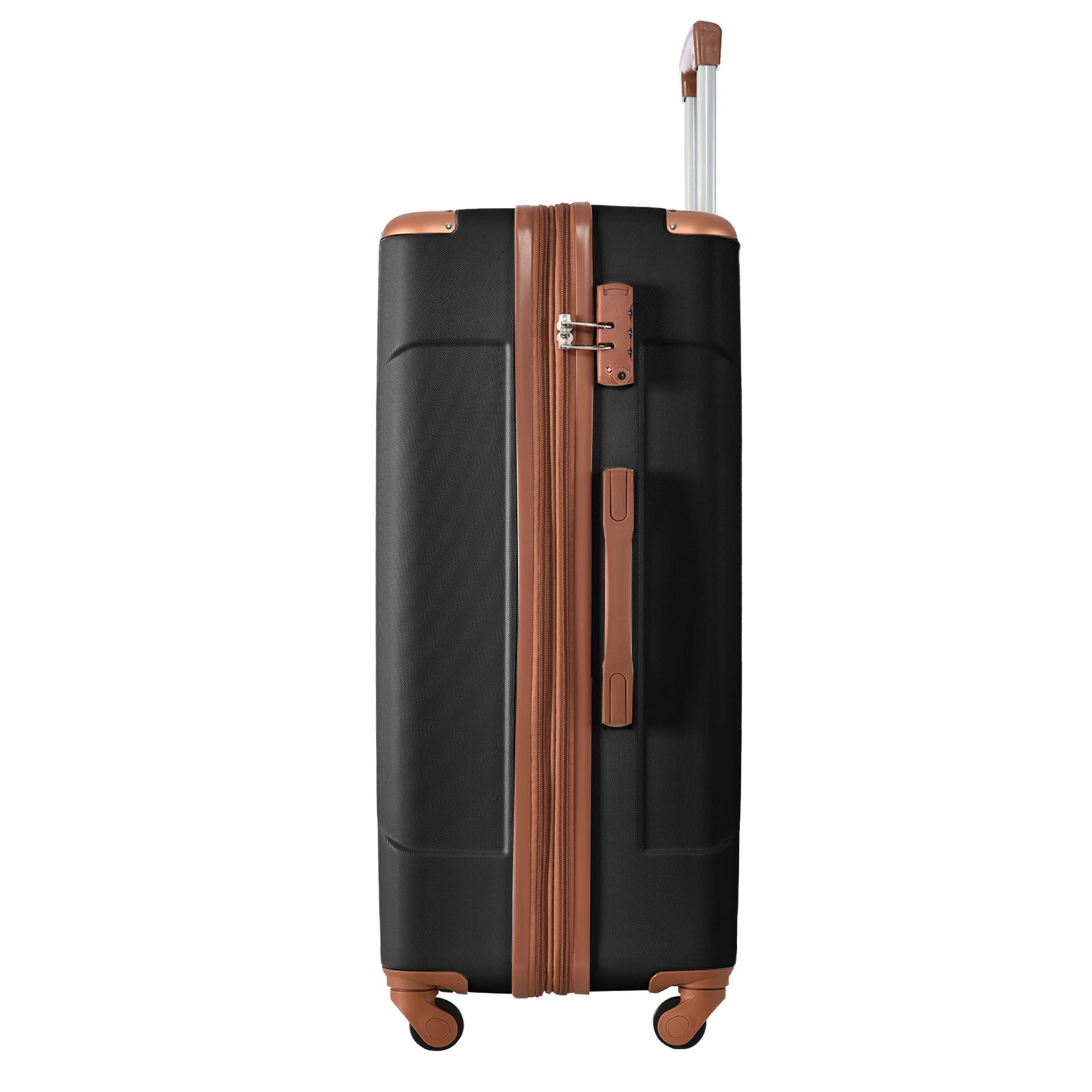 Hardshell Luggage Spinner Suitcase with TSA Lock Lightweight Expandable 24'' (Single Luggage) Black Brown + ABS + 24 Inch - Korvel