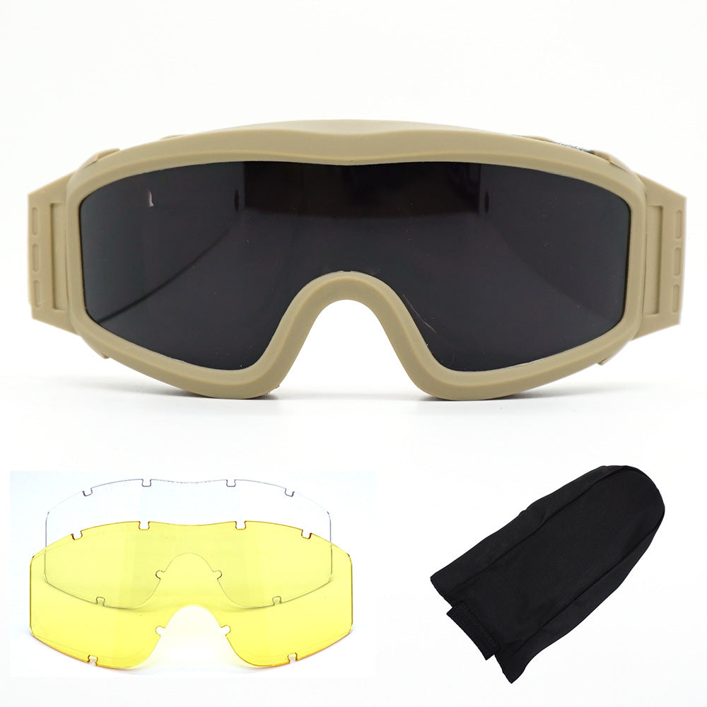 Tactical Military Wind Goggles - Impact Protection with Three Lens Set