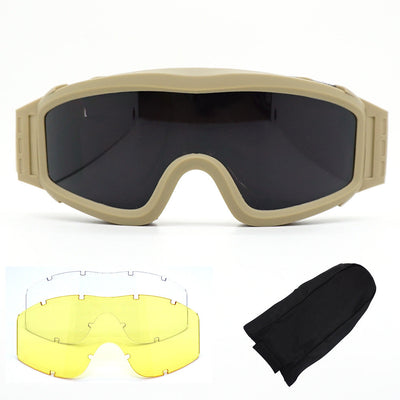 Tactical Military Wind Goggles - Impact Protection with Three Lens Set