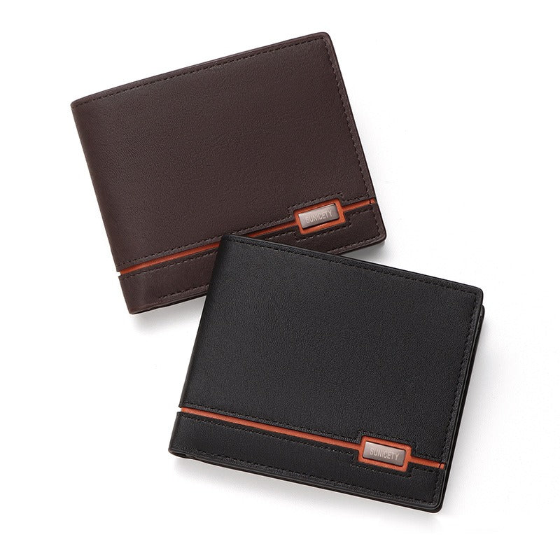 Portefeuille en cuir zippé de style coréen pour hommes
