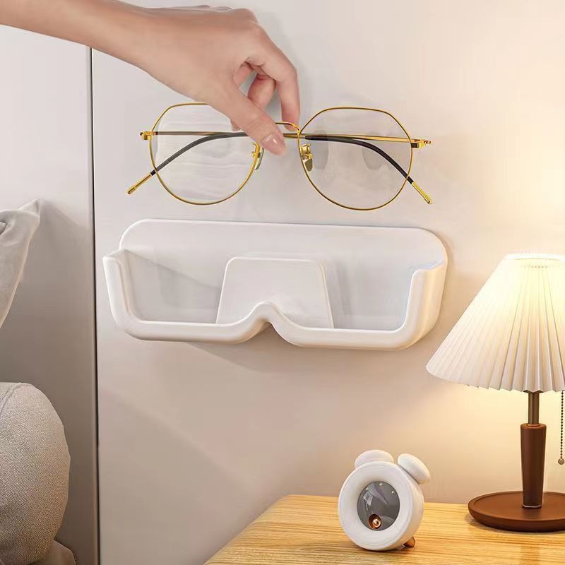 Glasses storage rack wall mounted non perforated decorative wall display sunglasses storage rack storage box - Korvel