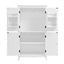 Bathroom floor storage cabinet, bathroom storage unit, 4-door independent cabinet, adjustable shelf, adaptive shelf, white - Korvel