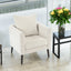 Bucket chair, Schneier accent chair, fabric armchair club chair, solid wood leg cushion armchair, lumbar pillow, beige - Korvel
