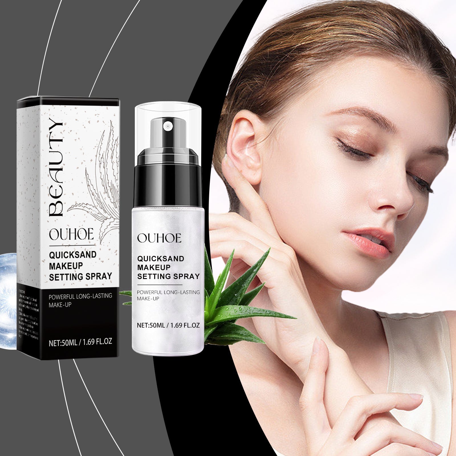 Quicksand Setting Spray Natural Lightweight Multi-Effect Moisture Moisture Mist Refreshing Portable Makeup Spray - Korvel