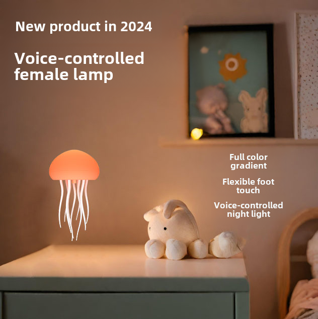 RGB Color Change Chandelier USB Rechargeable Jellyfish LED Lamp Garden Decoration LED Light With Voice Control - Korvel