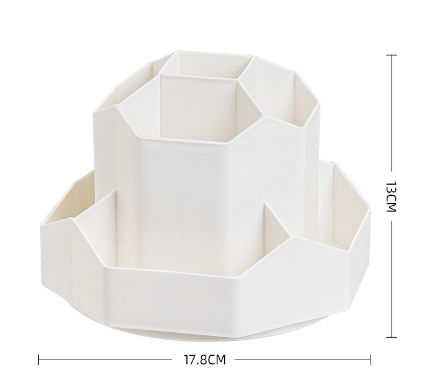 Large capacity rotatable pen holder plastic storage box rotating desktop stationery multifunctional office - Korvel