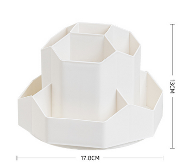 Large capacity rotatable pen holder plastic storage box rotating desktop stationery multifunctional office - Korvel