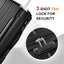 Hardshell Luggage Sets 3 Pcs Spinner Suitcase with TSA Lock Lightweight 20''24''28'' Black + ABS - Korvel