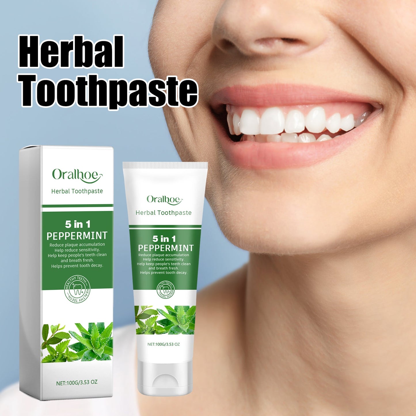 Aloe Vera Whitening Toothpaste for Fresh Breath and Bright Smile