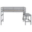 Premium Twin Loft Bed with Platform and Ladder in Grey