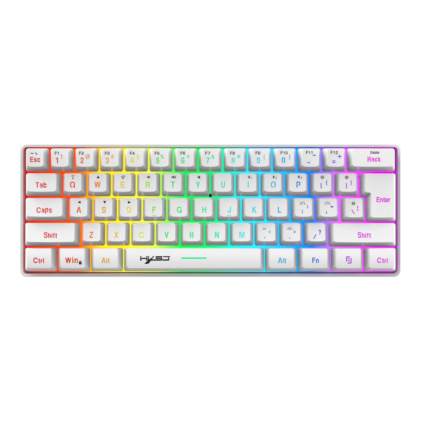 61 key keyboard Bluetooth the third mock examination 2.4G wireless keyboard RGB backlight tablet phone mini keypad - Korvel
