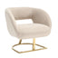 Silla de acento tapizada con botones COOLMORE en beige