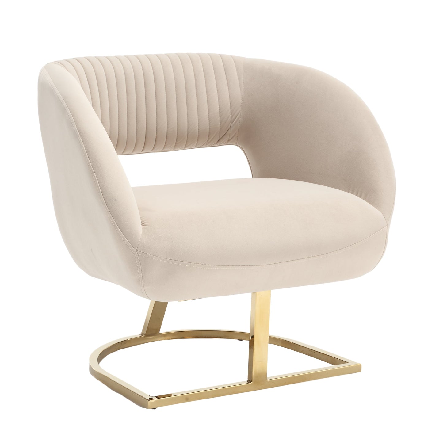 Silla de acento tapizada con botones COOLMORE en beige