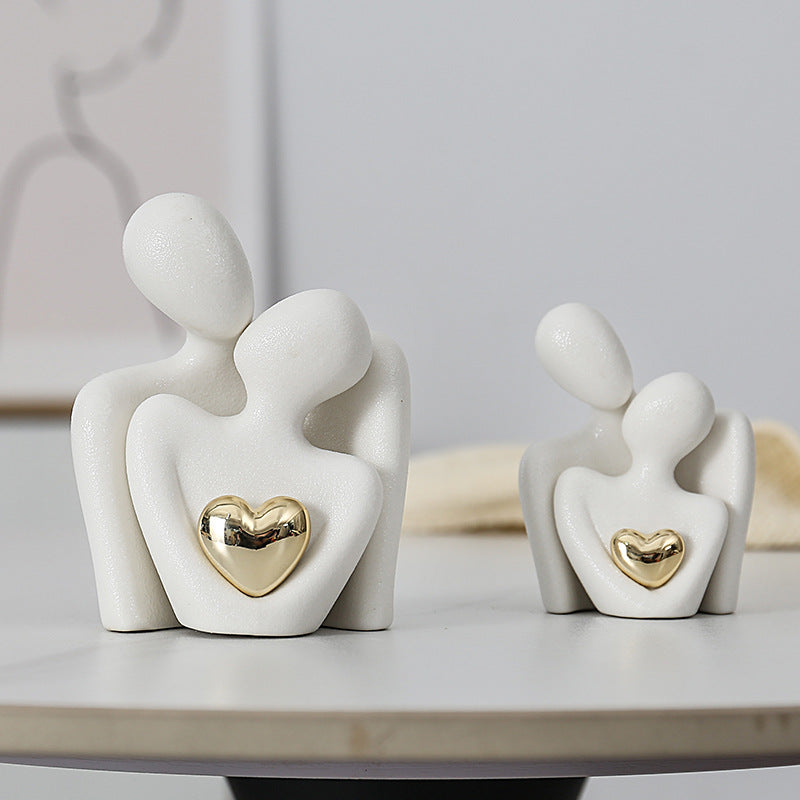 Creative couple figure decoration Newlywed home decoration Lover sculpture decoration figure desktop living room bookshelf decor - Korvel