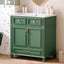30 inch uncovered bathroom vanity with soft closed door, limited to solid wood frame bathroom storage cabinet green - Korvel