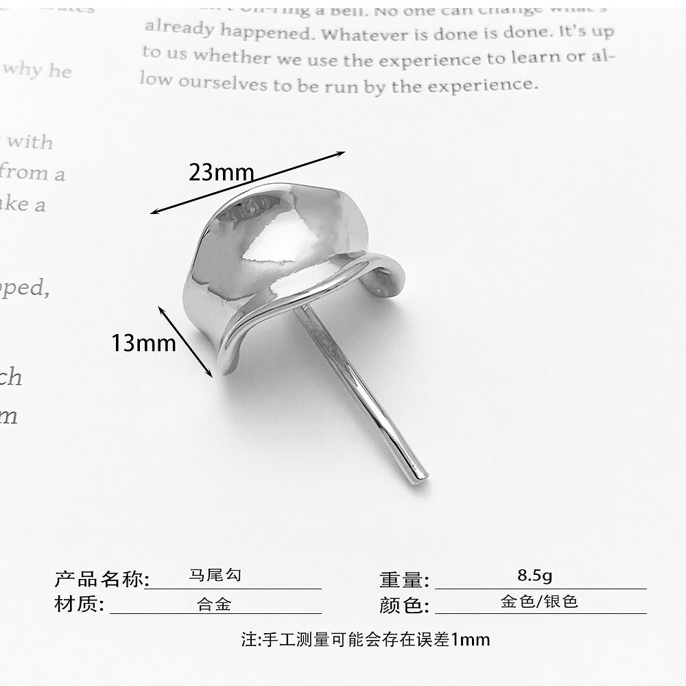 Japanese and Korean headdress accessories hairpins fashionable and simple small fresh ponytail hairpins for girls metal high-grade hair hooks and hair buckles - Korvel