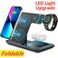 3 In 1 Wireless Charger Stand Pad For IPhone 14 13 12 11 X iWatch 8 7 Airpods Foldable 15W Phone Fast Charging Dock Station - Korvel