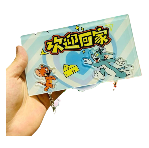 Crayon Shin chan couple keychain refrigerator sticker Simpson family flying house travel notes mobile castle couple pendant - Korvel