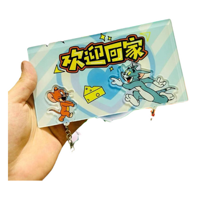 Crayon Shin chan couple keychain refrigerator sticker Simpson family flying house travel notes mobile castle couple pendant - Korvel