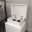 Mesita de Noche Blanca Moderna con 3 Cajones LED