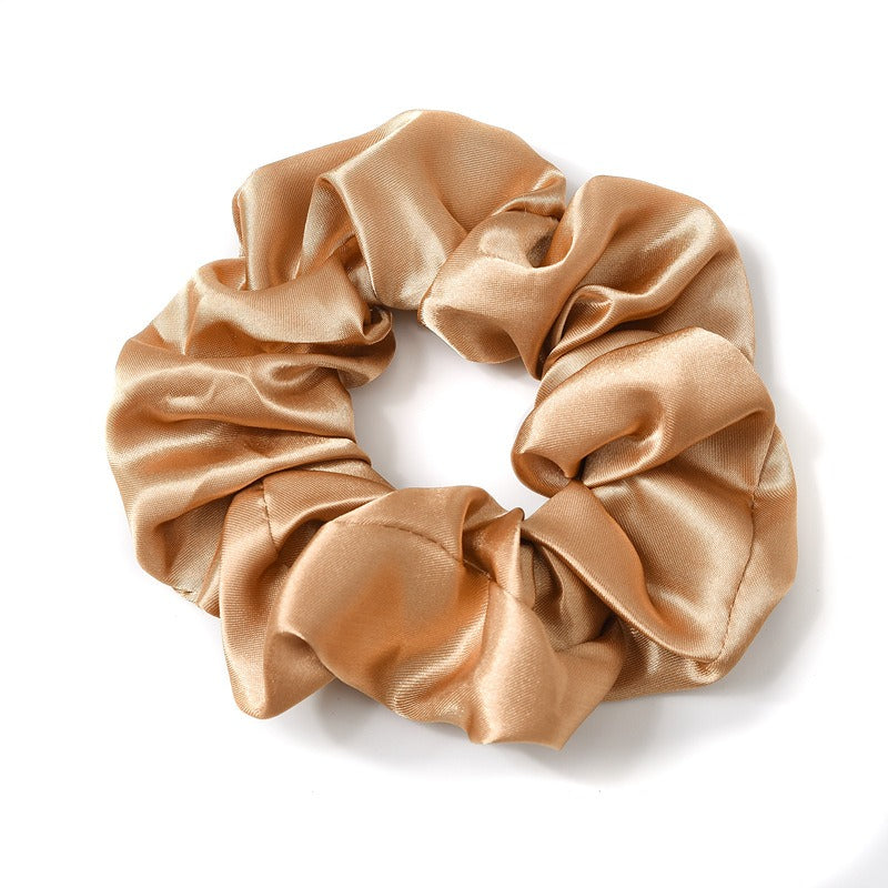 Women Silk Scrunchie Elastic Handmade Multicolor Hair Band Ponytail Holder Headband Hair Accessories 1PC Satin Silk Solid Colo - Korvel