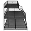 Twin XL/Full XL/Queen Triple Bunk Bed with Long and Short Ladder and Full-Length Guardrails Black - Korvel