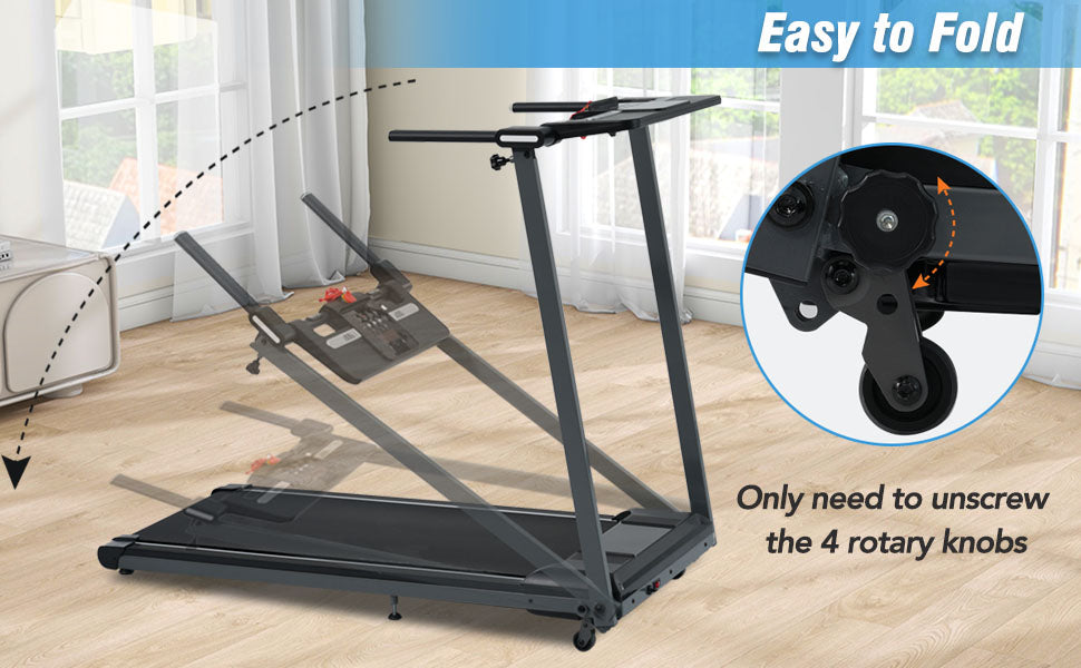 NEW Folding Treadmills Walking Pad Treadmill for Home Office -2.5HP Walking Treadmill With Incline Bluetooth Speaker - Korvel