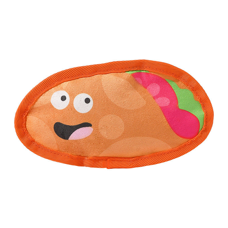 Durable Dog Toy for Chewing, Playing, and Teeth Cleaning - Fun Squeaky Anti-Boredom Design in Hamburger and French Fries Shapes for Small and Medium Dogs - Korvel