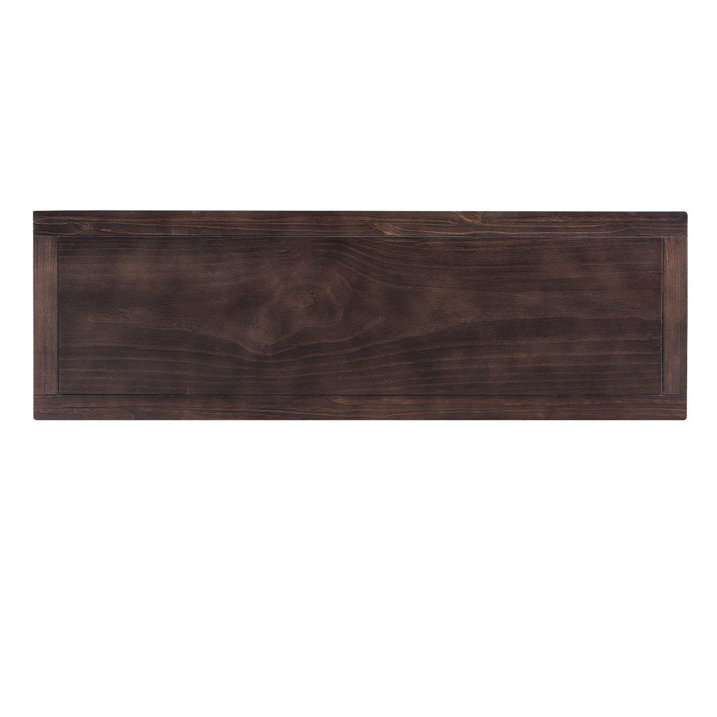 Retro Design Console Table with Two Open Shelves, Pine Solid Wood Frame and Legs for Living Room (Antique Navy+Espresso) - Korvel
