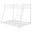 Premium Metal Floor Bunk Bed - Twin over Full in White
