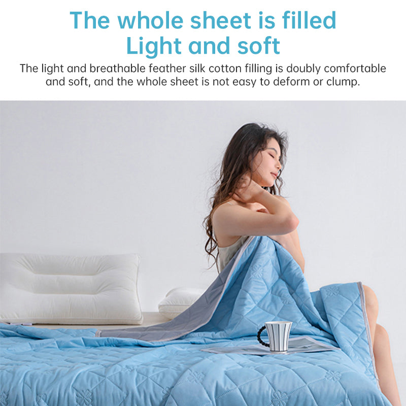 Grade A Cooling Blanket: Soft, breathable, king/queen size, summer lightweight cool comforter. - Korvel