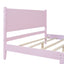 Queen Size Wood Platform Bed Frame, Retro Style Bed with Rectangular Headboard,No Need Box Spring,Pink - Korvel