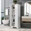 Storage Cabinet with Two Doors for Bathroom, Office, Adjustable Shelf, MDF Board, White - Korvel