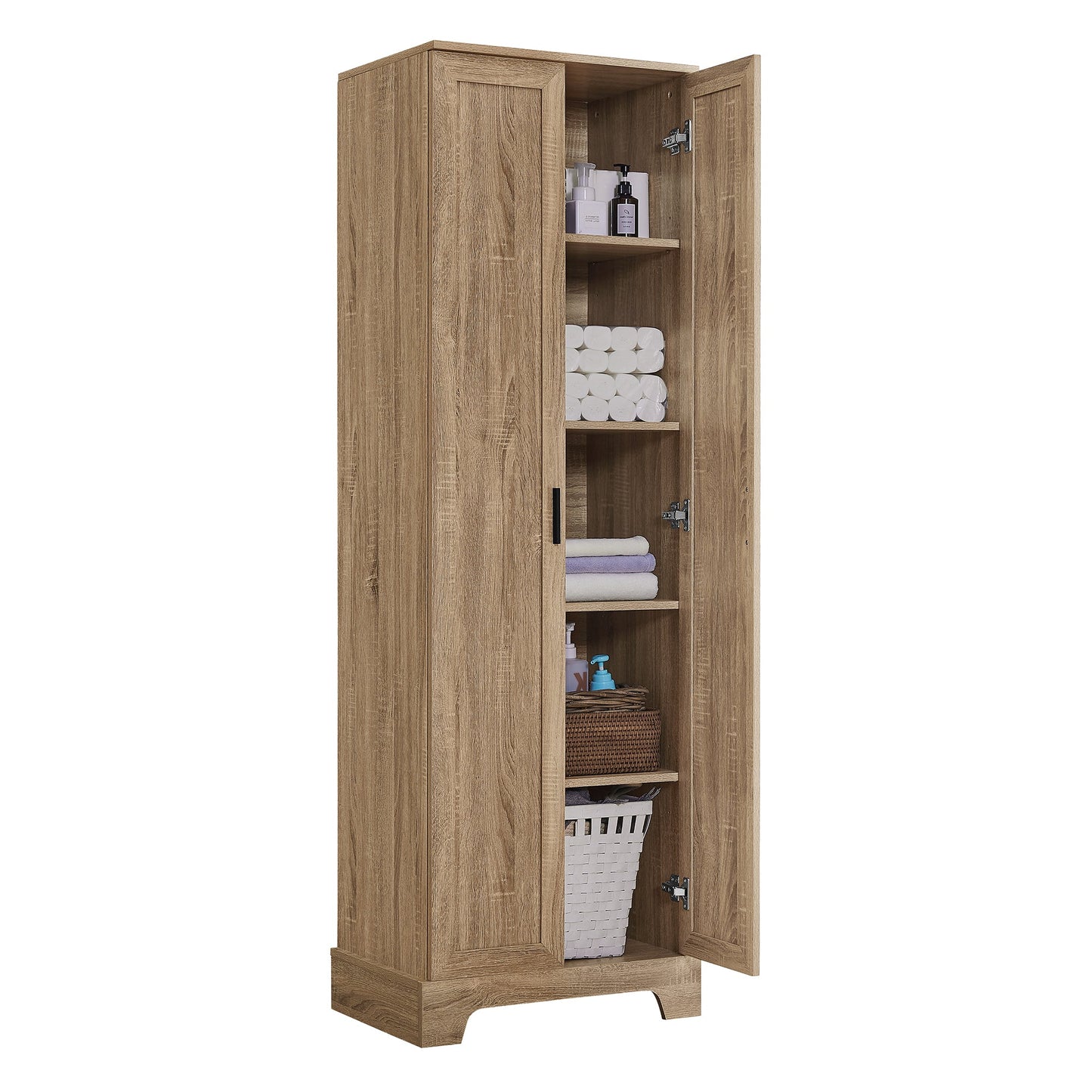 Elegante armario de almacenamiento marrón con estante ajustable