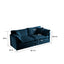 Modern Fabric Loveseat Sofa Couch for Living Room, Upholstered Large Size Deep Seat 2-Seat Sofa with 4 Pillows ,Blue Chenille - Korvel